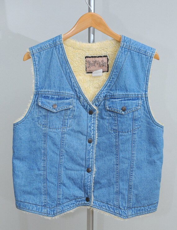 denim sherpa vest