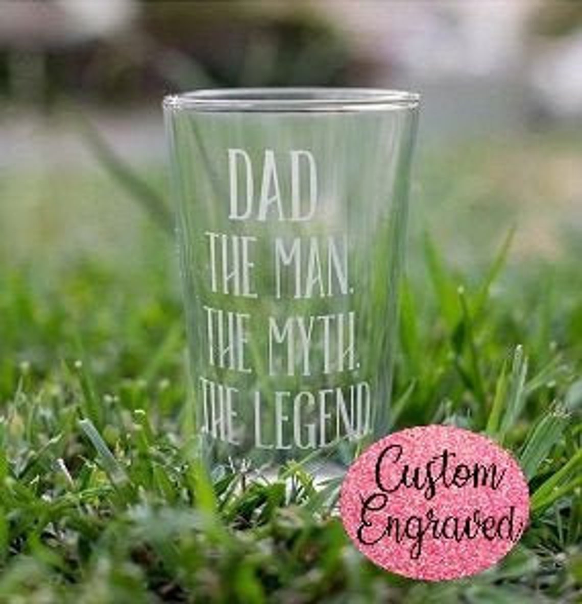 Father's Day Glass Engraved with Dad The Man The Etsy