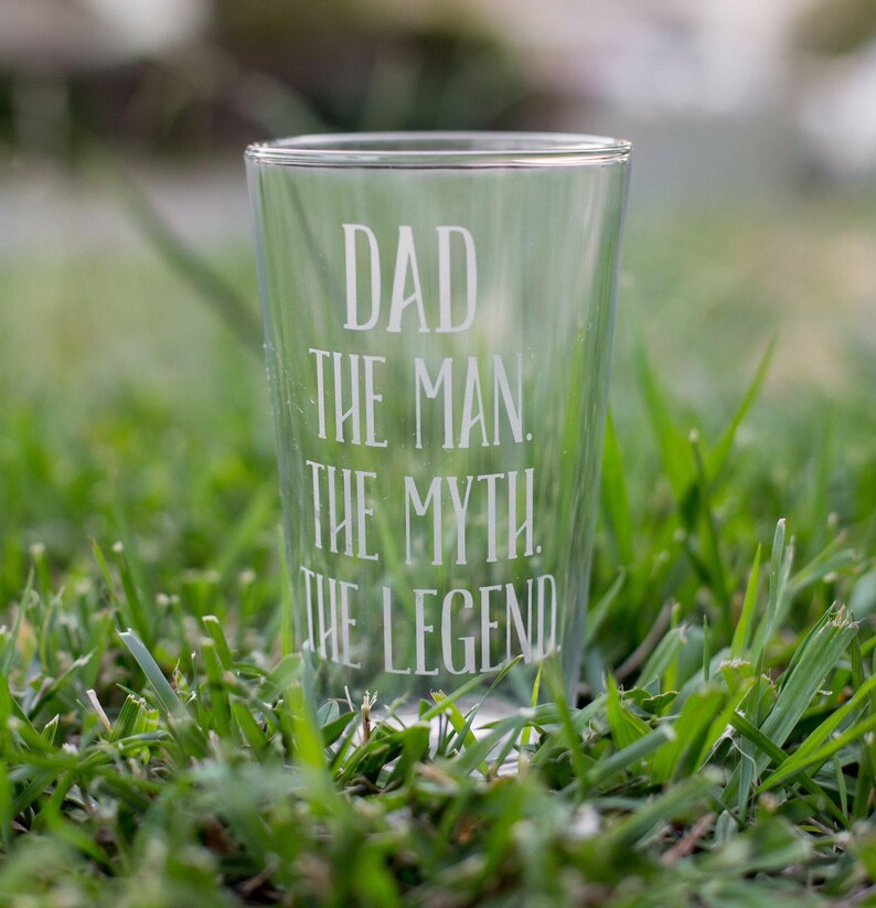 Father's Day Glass Engraved With dad the Man the Etsy