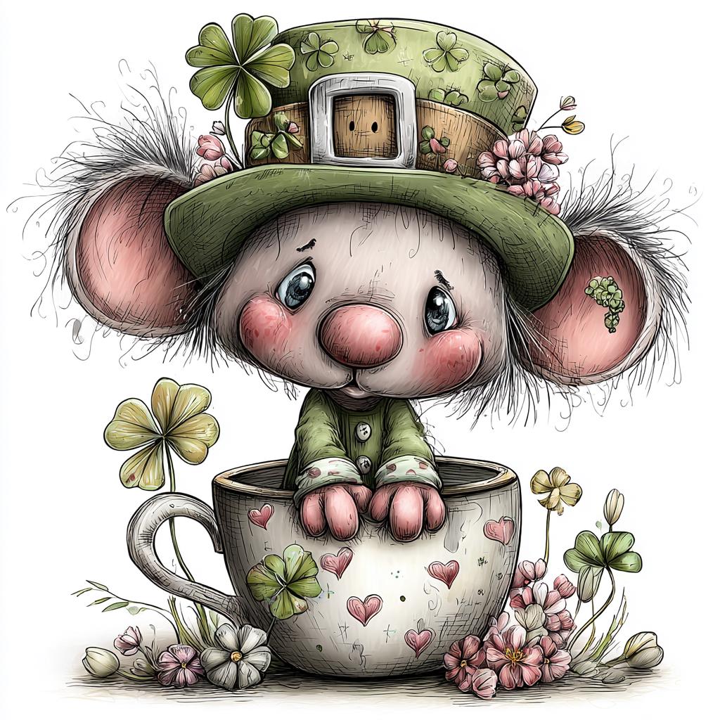 Whimsy Patrick Quirky Whimsical St. Patrick's Day Character Illustration Art Print - Etsy