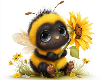 Bumble Bee Clipart Set | Sublimation Stickers (Digital Download)