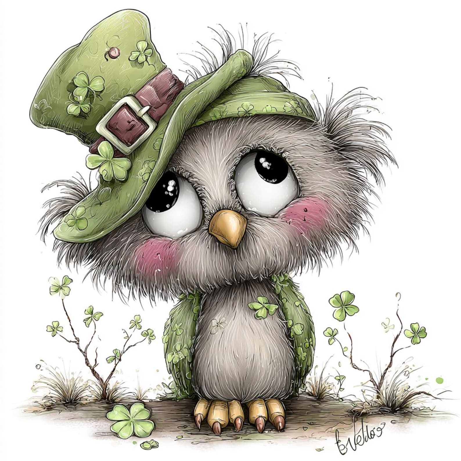 Whimsy Patrick Quirky Whimsical St. Patrick's Day Animal Illustration Art Print - Etsy