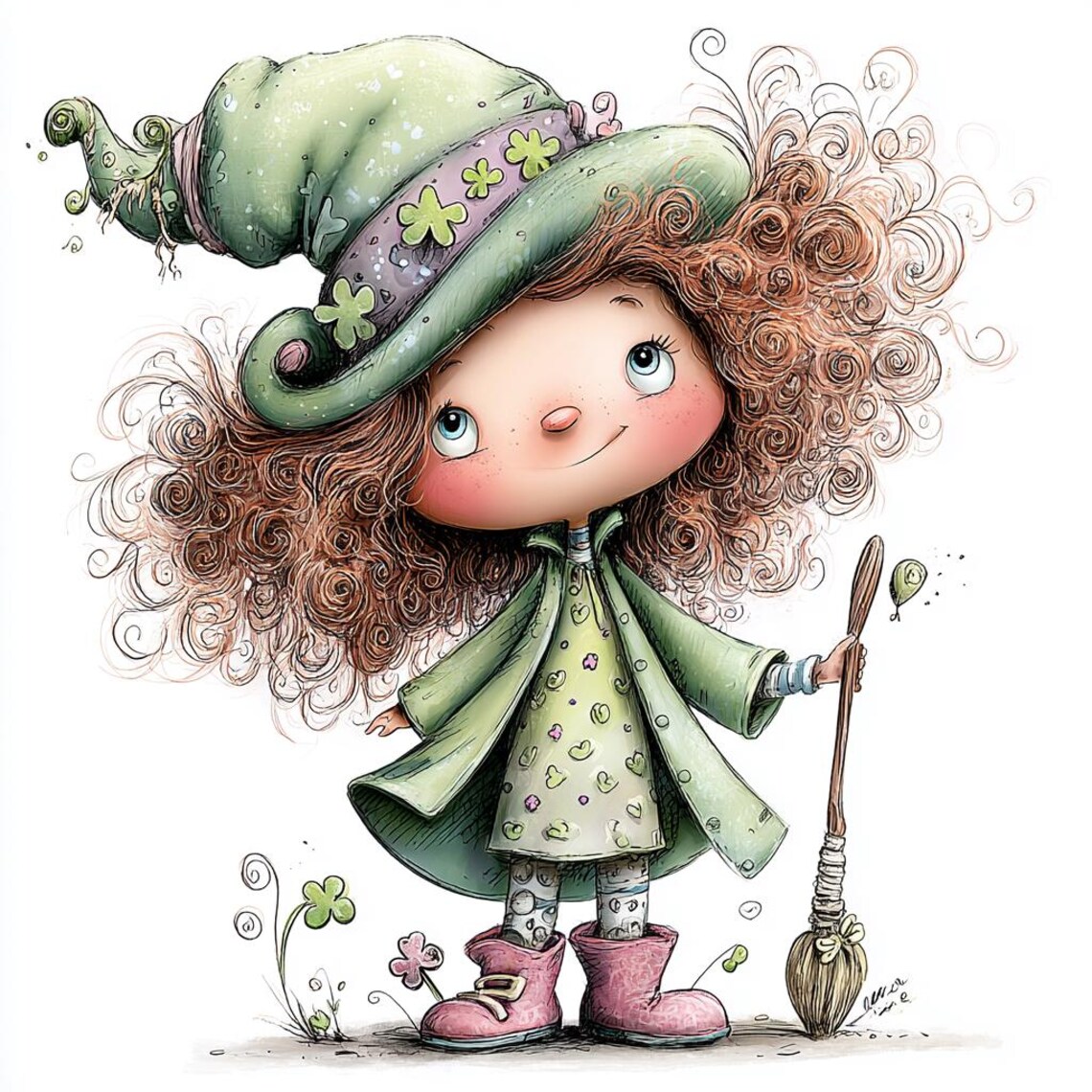 Whimsy Patrick Quirky Whimsical St. Patrick's Day Character Illustration Art Print - Etsy