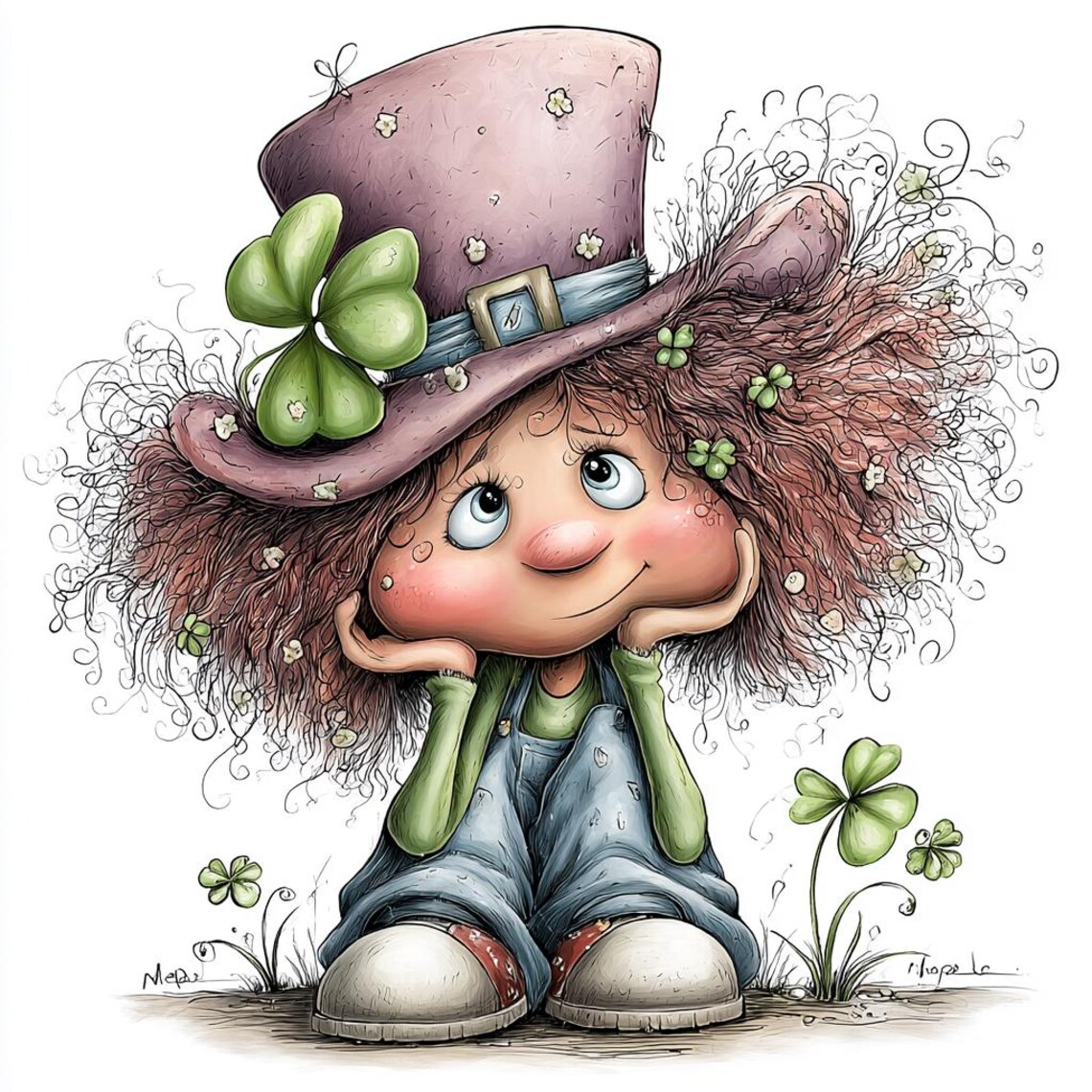 Whimsy Patrick Quirky Whimsical St. Patrick's Day Character Illustration Art Print - Etsy
