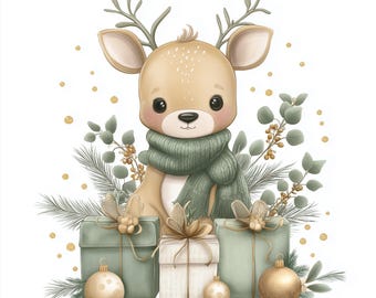 Whimsical Baby Animals - Festive PNG Clipart Set