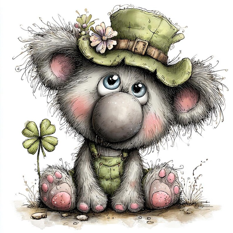 Whimsy Patrick Quirky Whimsical St. Patrick's Day Animal Illustration Art Print - Etsy