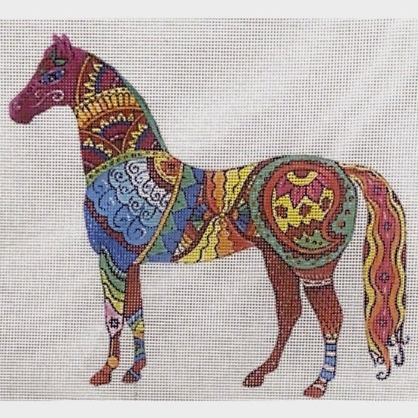 Needlepoint canvas "Folk Art - Horse" **No Threads**