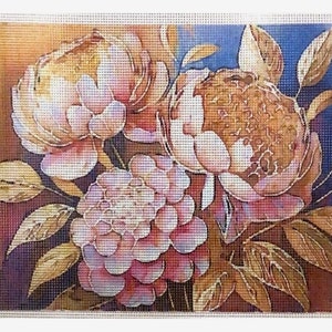 Needlepoint canvas “Peonies and Hydrangea Bouquet” **No Threads**