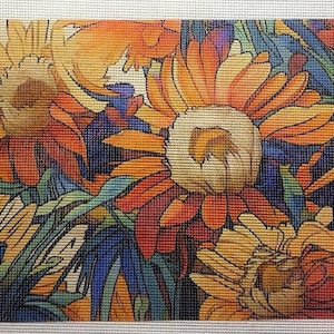 Needlepoint canvas “Chromatic Sunflowers” **No Threads**