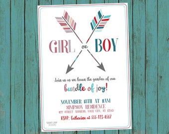 gender reveal invitation gender reveal party invite pink and etsy