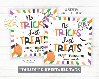 Editable Halloween Favor Tags, Boo Gift, Trick Or Treat Bags, Printable Party Favor, Teacher, Student, Classmate, Candy Table
