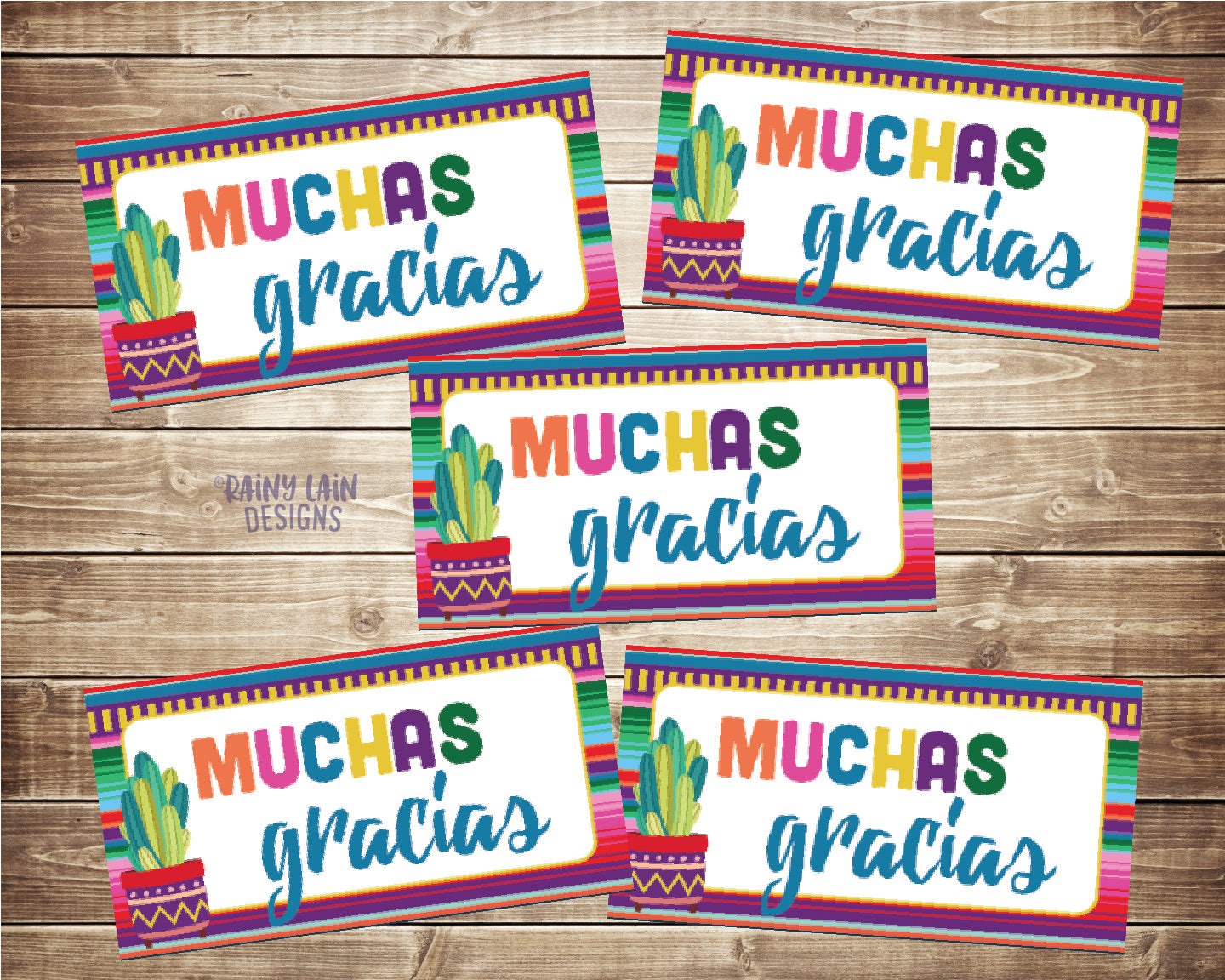 Fiesta Favor Tags Muchas Gracias Tag Muchas Gracias Favors | Etsy