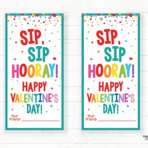 Crazy Straw Valentinstag Karte, Dumme Stroh Valentinstag Karte, Sip Sip Hooray, Vorschule Valentinstag Klassenzimmer druckbare Kinder Valentinstag Karte