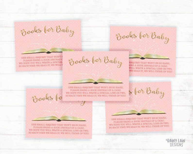 Books for Baby Card Storybook Baby Shower Book Inserts Once Etsy