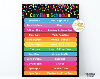 Editable Home School Printable Planner Kids Daily Task List - Etsy