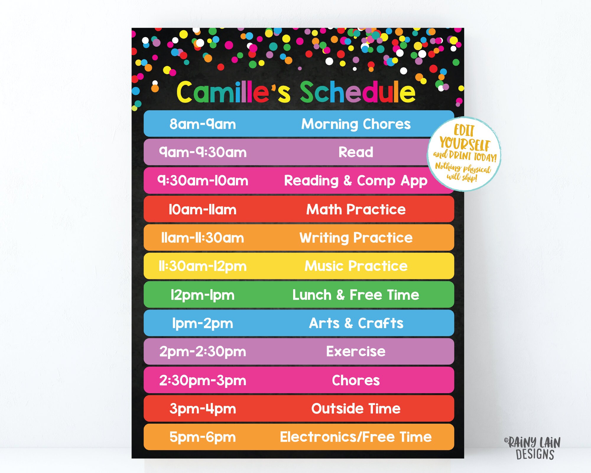 Editable Daily Schedule Kids Task List Template Printable Kids - Etsy