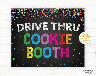 Panneau de kiosque à biscuits Drive Thru, Panneau de biscuits imprimable à la cabine à biscuits, Cookies imprimables, Vente de pâtisseries au volant, Panneau de collecte de fonds