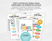 2026 Summer Planner for Kids, Editable Family Organizer, Summer Calendars Canva Template