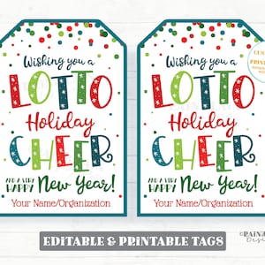 Życzymy Ci Lotto Cheer i Szczęśliwego Nowego Roku. Tagi Lotto. Etykieta na prezent świąteczny. Wdzięczność dla pracowników. Przyjaciel. Współpracownik. Nauczyciel.