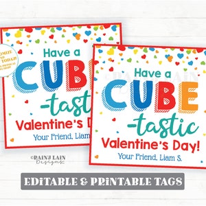 Haben Sie einen Cube-Tastic Valentine Tag, Würfel-Fidget-Spielzeug-Spiel, Valentinstag druckbare Kinder Vorschule Klassenzimmer Non-Candy Favor Geschenk