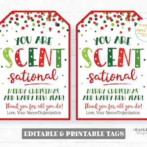 Printable Candle, Lotion, Soap Gift Tag for Teachers, Friends, Co-workers  You Are Scent-sational Scented Appreciation Gift Tag 