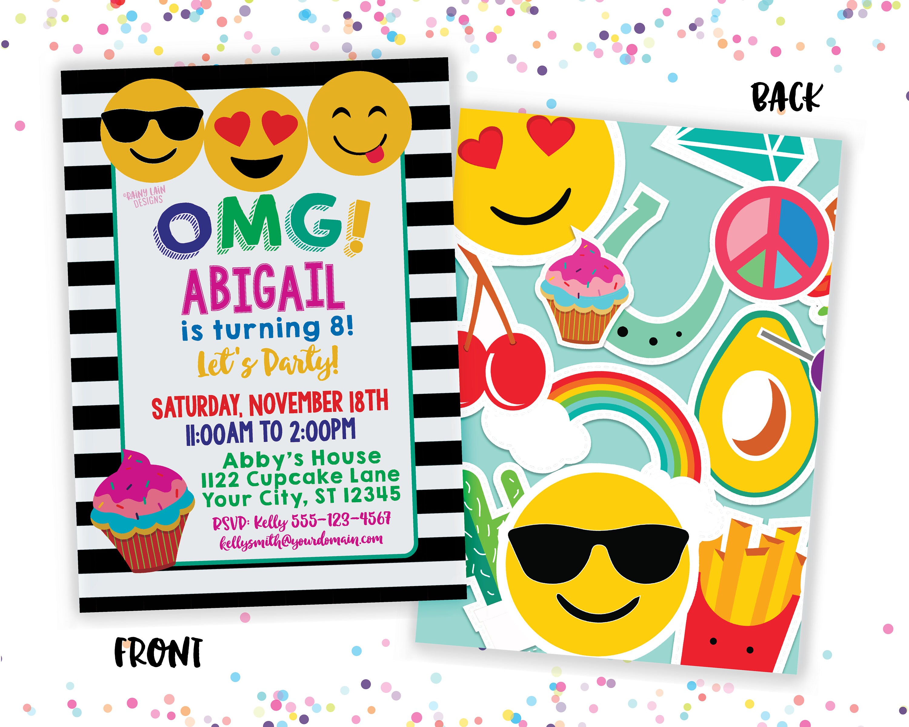 Emoji Invitation Emoji Birthday Party Invite Emoji Party | Etsy