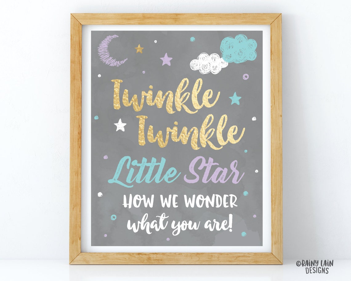 Twinkle Twinkle Little Star How We Wonder What You Are Poster | Etsy