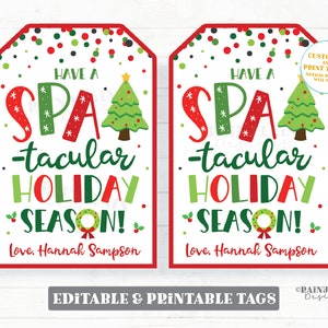 Spa-Tacular Holiday Season Tag Spa Christmas Gift Tag Beauty Appreciation Favor Tags Staff Teacher PTO Co-worker