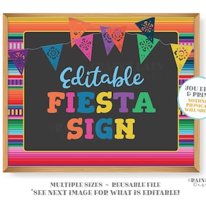Editable Fiesta Sign Custom Serape Welcome Fiesta Ideas Decorations Theme Printable Fiesta Sign Poster Banner Birthday Shower Graduation