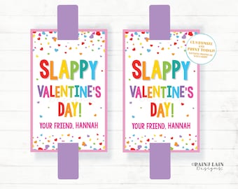 Slappy Valentine's Day, Slap Bracelet Valentine, Slappy Valentine, Preschool Classroom Printable Kids Non-Candy From Teacher to Student