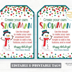 Crea tu propia etiqueta de muñeco de nieve Haz una plastilina para regalar Plastilina para regalar Manualidades navideñas para niños Favor de maestro a estudiante Aula Preescolar Haz vacaciones de invierno