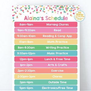 Printable Kids Home School Schedule, Editable Daily Schedule Kids Task ...