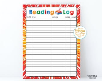 Reading Log Printable Reading Log for Kids, Spring reading log, Kids reading log, Summer reading log, Home school reading activity superhero