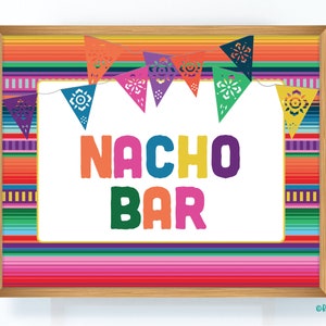 Nacho Bar Sign, Fiesta Nacho Bar, Nacho Bar Fiesta Sign, Fiesta Signs, Mexican Fiesta, Fiesta Ideas, Fiesta Decorations, Fiesta Printables
