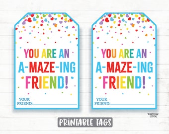 A-MAZE-ing Friend Tags, Maze Favor Tags, Maze Thank you Tags, Amazing Friend Tags, You Are An A-MAZE-ing Friend Party Favor Tag Maze Tags