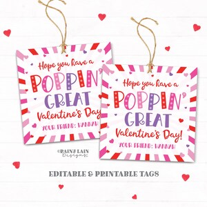 Poppin Great Valentines Day Tag, Pop Bracelet Gift, Popping Valentine Fidget Toy From Teacher Classroom Preschool Popcorn Non-Candy Favor