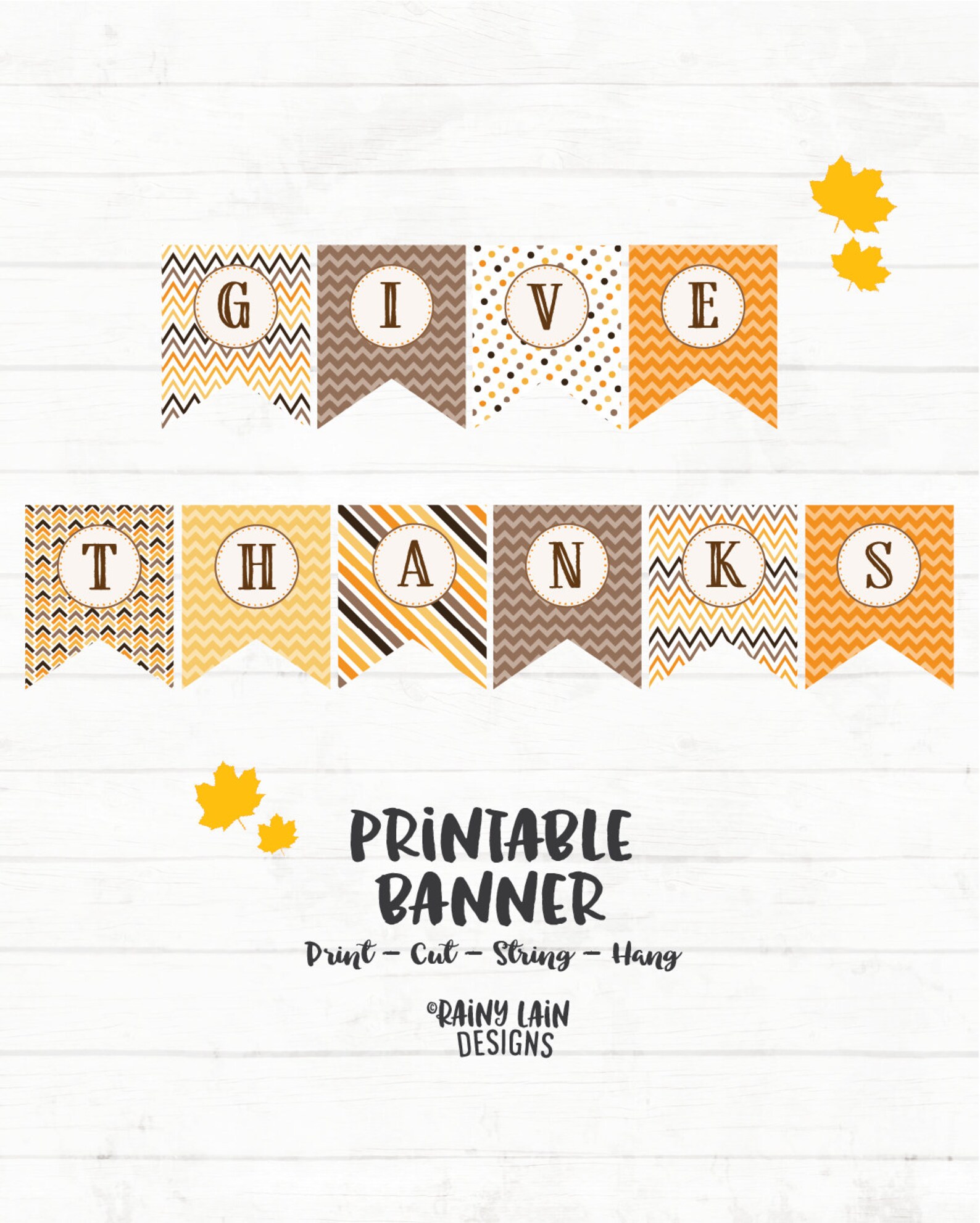 Give Thanks Printable Banner Thanksgiving Printable Banner - Etsy
