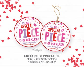 Puzzle Valentine, Building Valentine, Valentine's Day Gift, Sticker, Classmate, Classroom, Exchange, From Teacher to Student Tag, Preschool