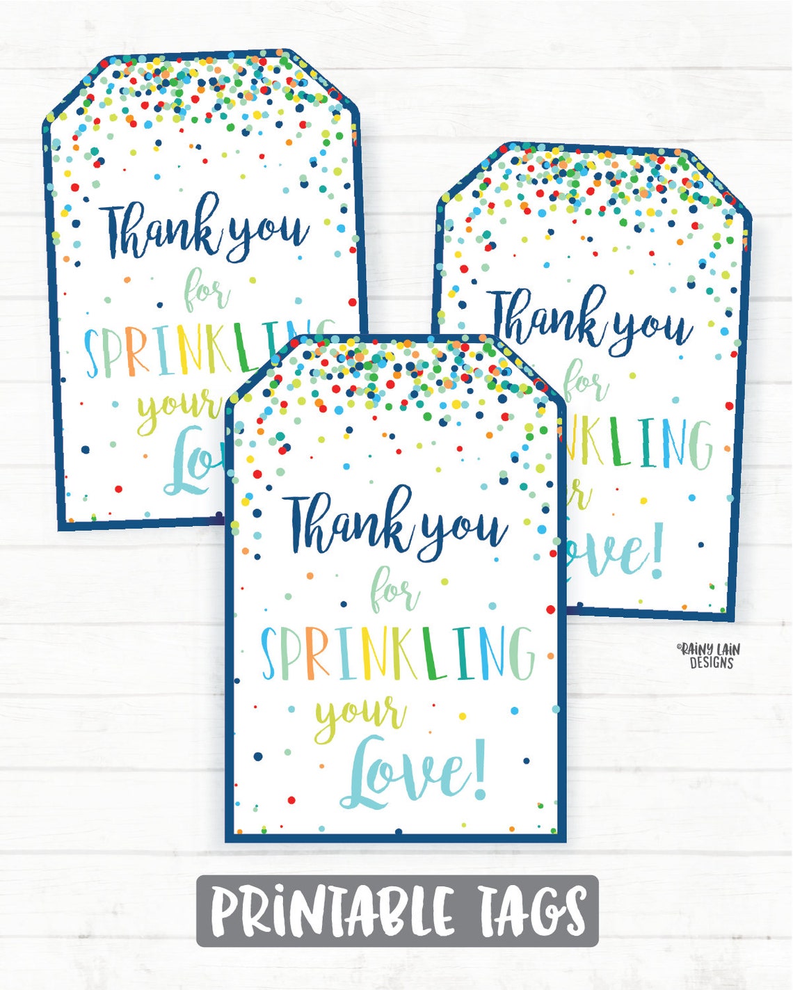 Baby Sprinkle Thank You Tags Boy Baby Sprinkle Favor Tags - Etsy
