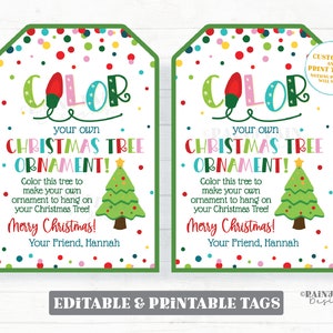 Färben Sie Ihre eigenen Weihnachtsbaum Ornament Tag Make Erstellen Holzverzierung Geschenk Marker Urlaub Kinder Handwerk Lehrer für Schüler Klassenzimmer Vorschule