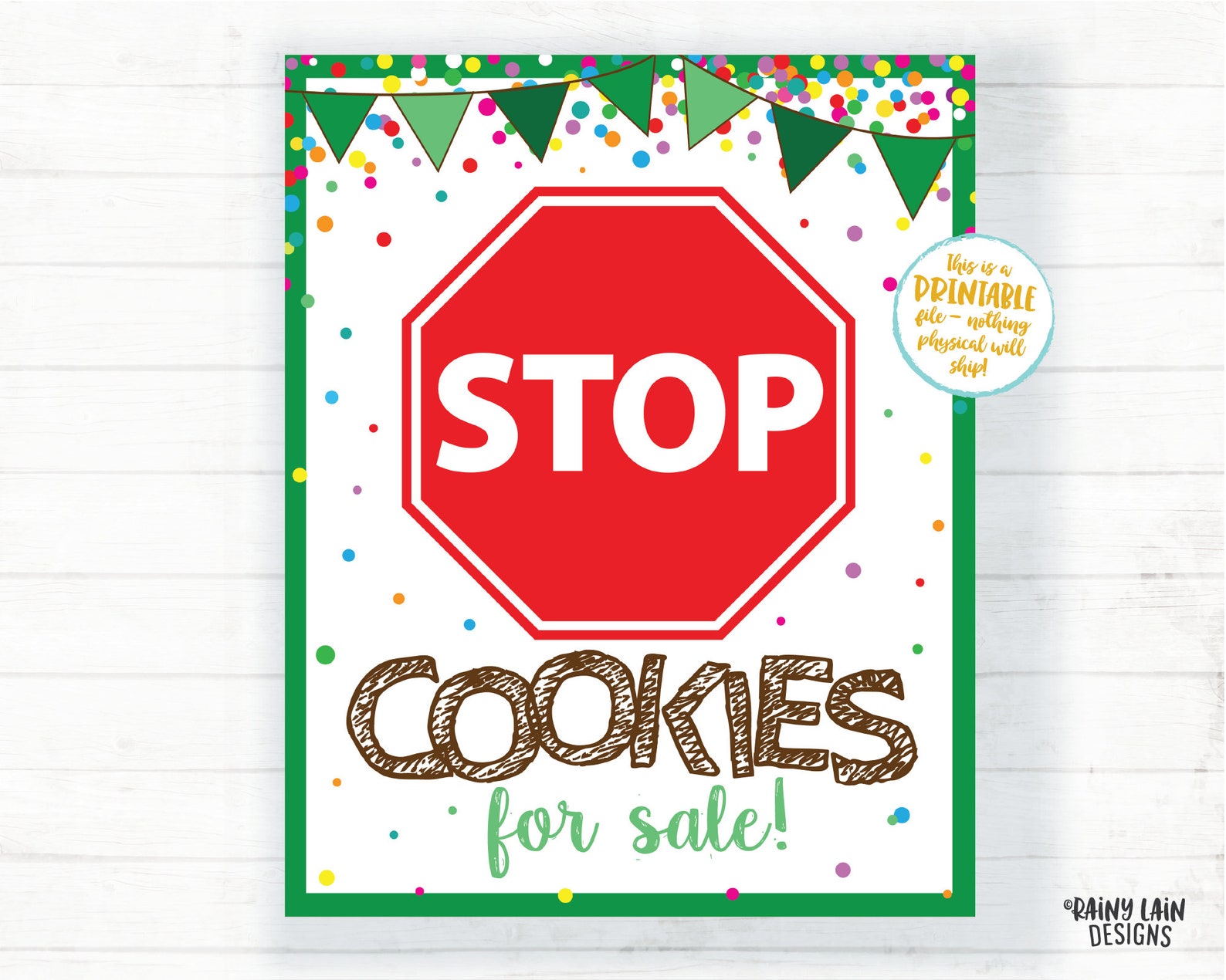 Cookie Booth Signs Set Can't Eat Em Treat Em Donate Etsy