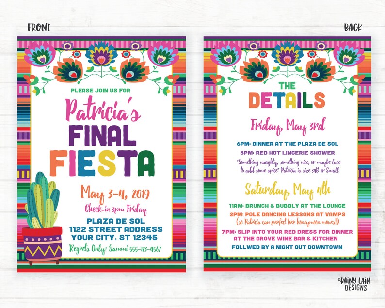 Fiesta Bachelorette Invitation Final Fiesta Invite - Etsy