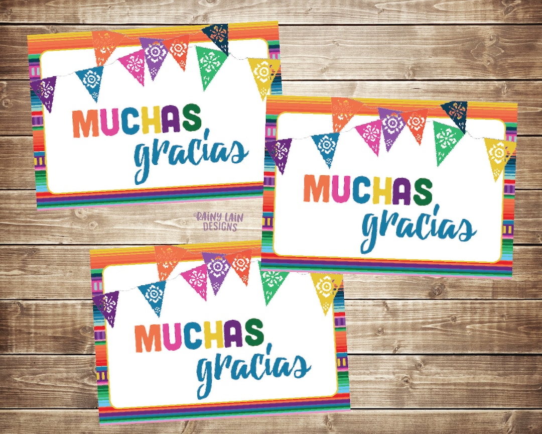 Muchas Gracias, Muchas Gracias Cards, Fiesta Thank You Note, Mexican ...