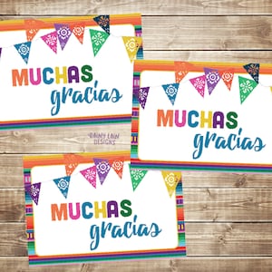 Muchas Gracias, Muchas Gracias Cards, Fiesta Thank You Note, Mexican ...