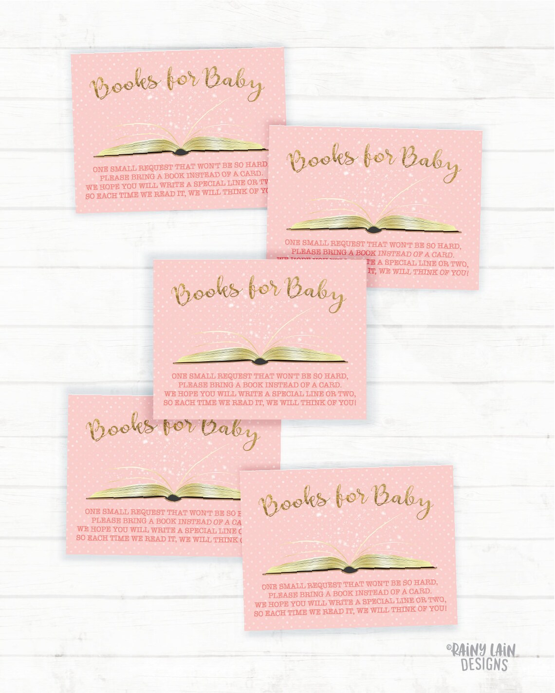 Books for Baby Card Storybook Baby Shower Book Inserts Once Etsy