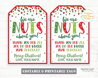 We are Nuts about you Weihnachtsanhänger Urlaub Nussknacker Geschenk Lehrer Mitarbeiter Mitarbeiter Snack Mix Freund Mitarbeiter Zapfwelle