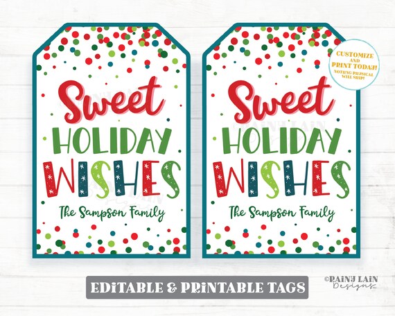 Merry and Bright Tag Christmas Gift Tags Holiday Appreciation Tag Chri –  Rainy Lain Designs LLC