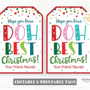 Doh Melhor Tag de Natal Massinha de modelar Presente Férias de inverno Massinha de modelar Do professor para o aluno Sala de aula Pré-escola Imprimível Não-doce