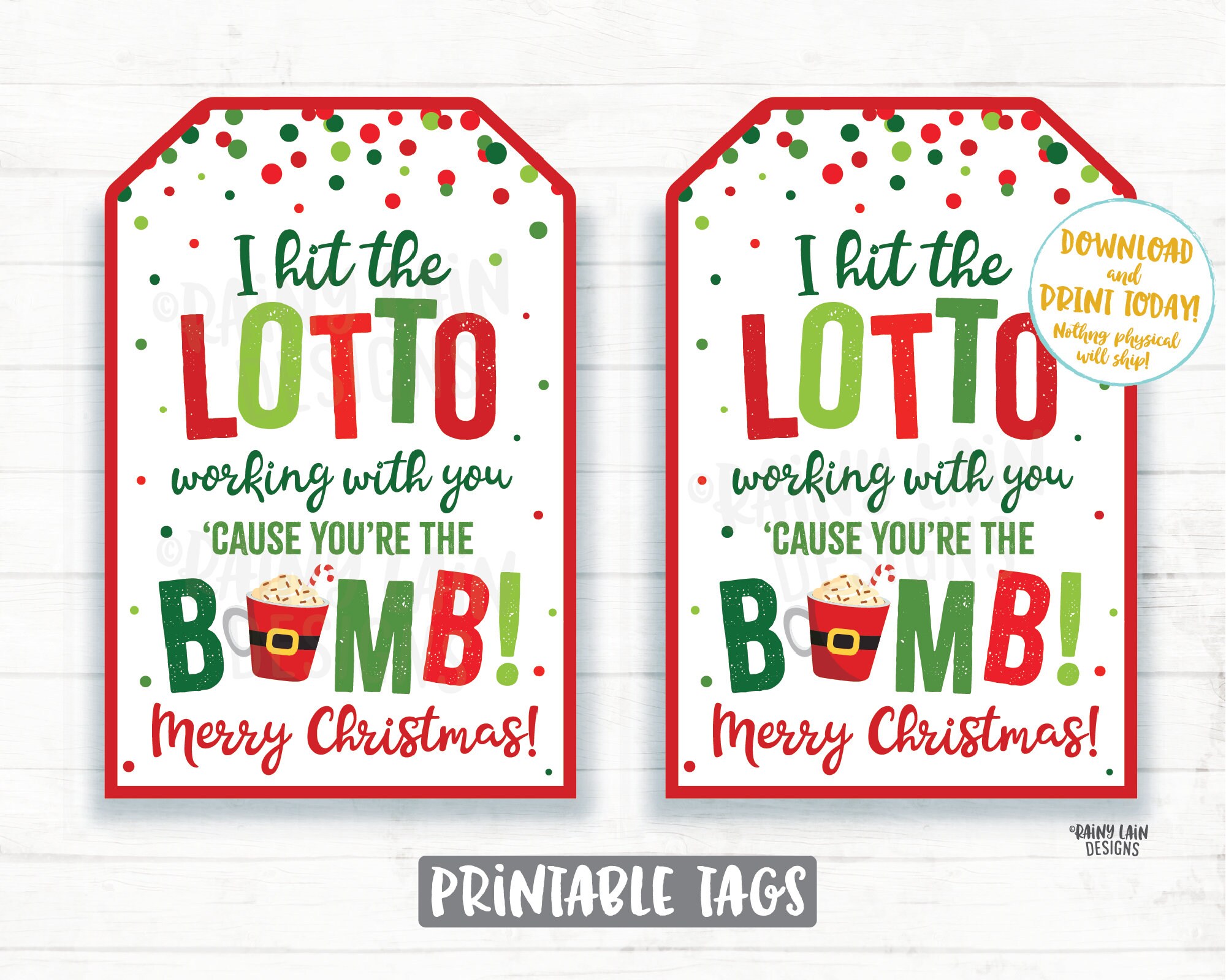 I hit the lotto working with you you're the bomb tags - Etsy España