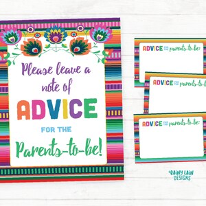 Carte e cartelli con consigli per i futuri genitori, carte con consigli Fiesta Baby Shower, carte con consigli Baby Fiesta, carte con consigli per la doccia Gioco di consigli con segni